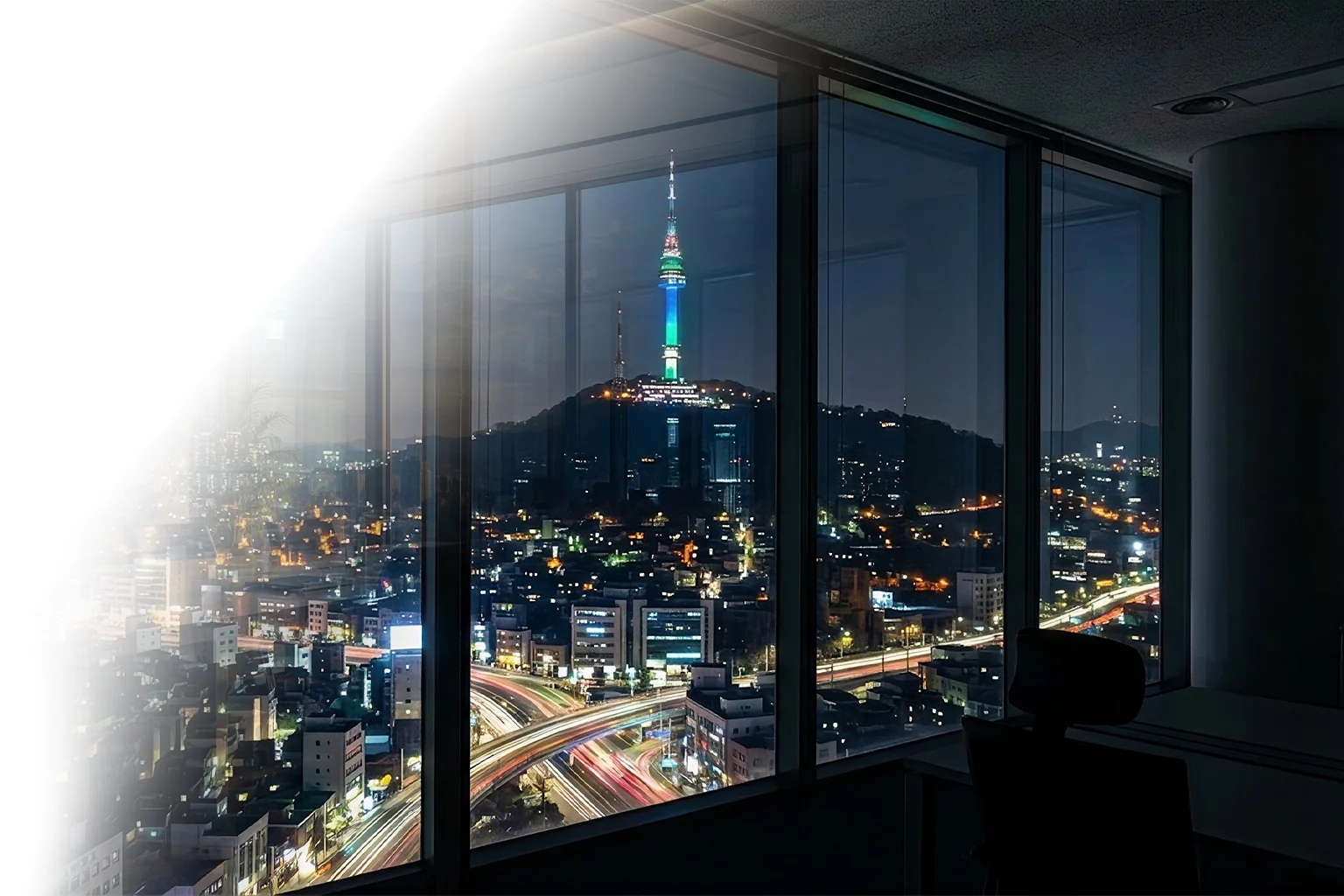 Seoul skyline with modern architectural gradient