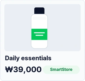 Shopping Search product card with example price and SmartStore badge