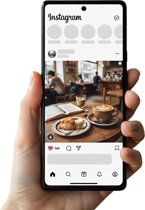 Korean social media management preview on smartphone