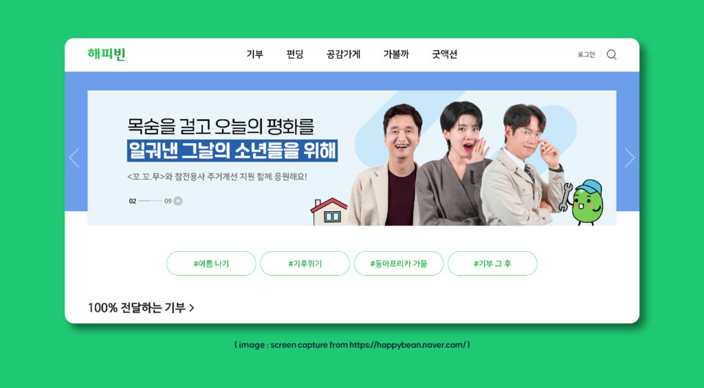 Naver Happybean Foundation (네이버 해피빈) | Inquivix