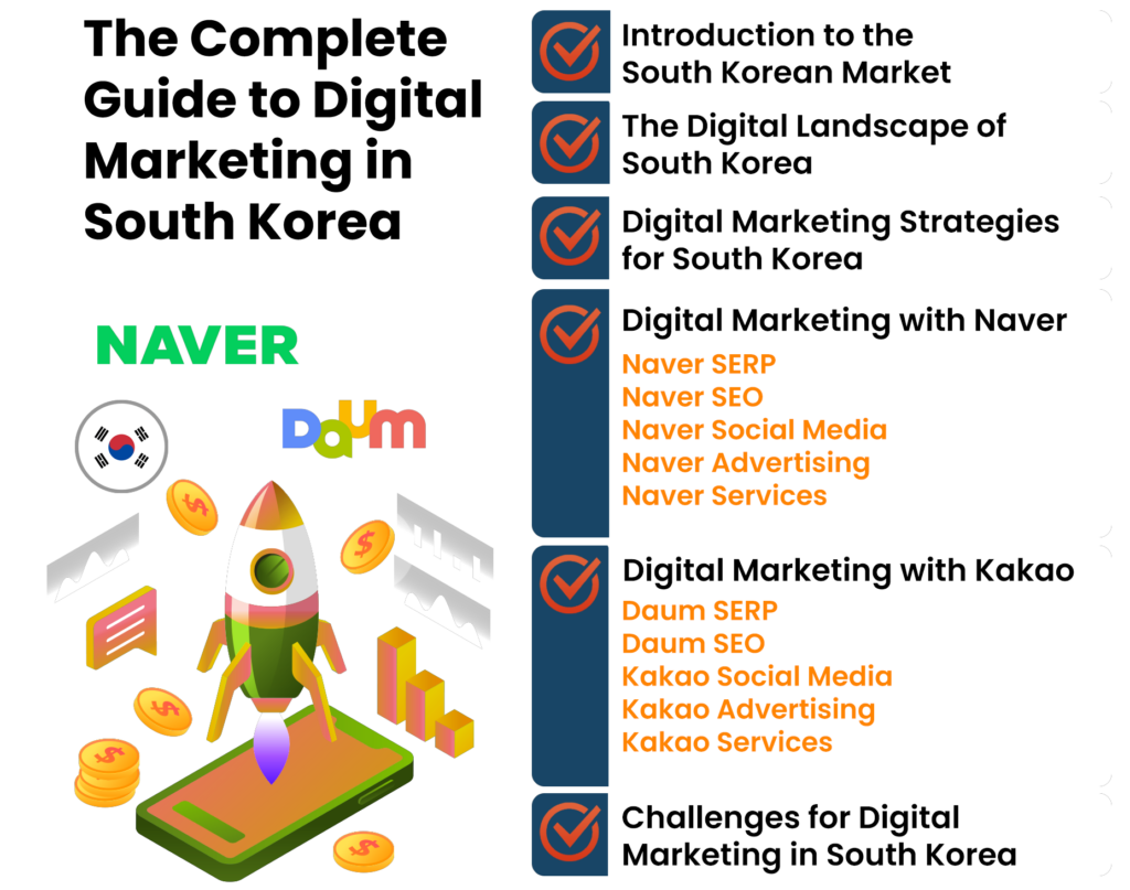Contents of the e-book: The Complete Guide to Digital Marketing in South Korea