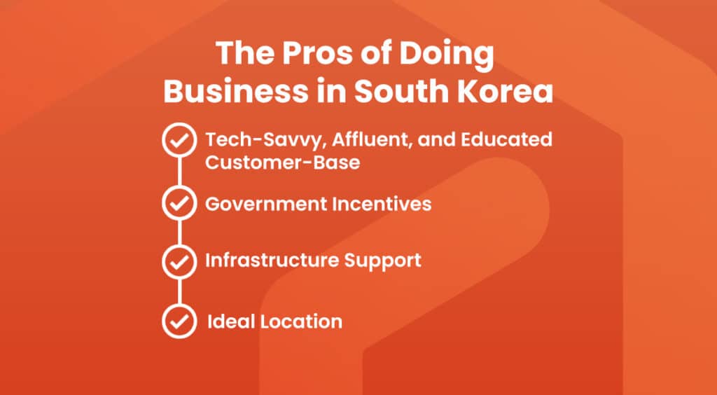 List of pros of doing business in South Korea