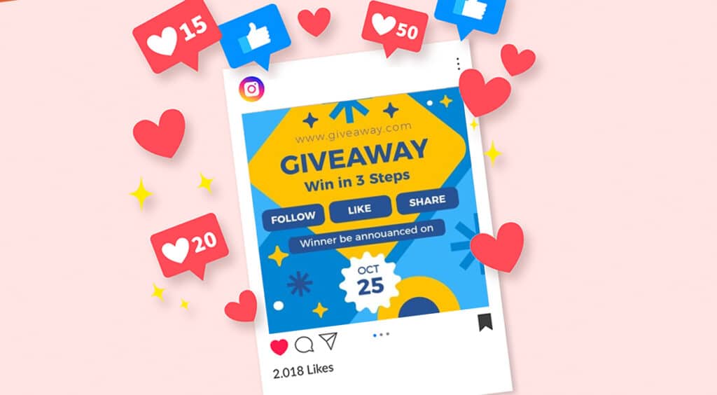 A viral giveaway campaign post on social media